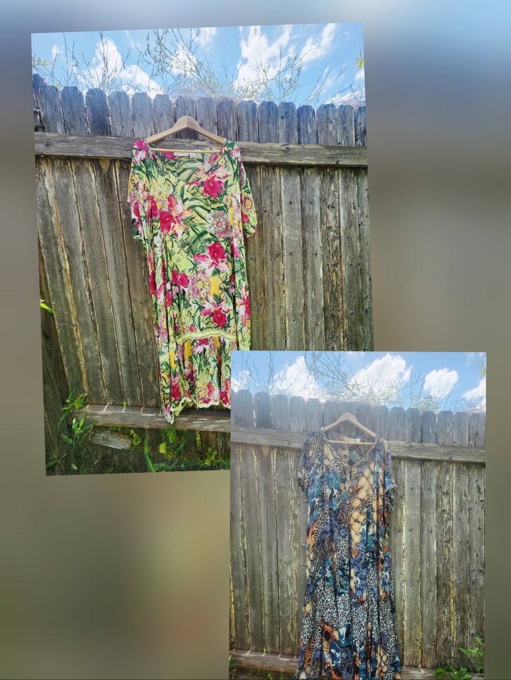 Vintage 90s Anna Maxwell Boho Earthy Fairy Max Dress Lot × 2 ( 2X )